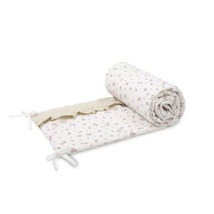 SENSILLO Mantinel do postýlky Rose Beige bavlněný s volánem 180 × 30 cm obraz