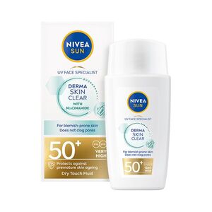 Nivea SUN Derma Skin Clear OF50+ lehký pleťový krém na opalování 40 ml obraz