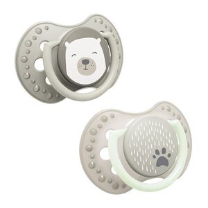 LOVI Dudlík silikonový dynamický svítící 0–6m 2 ks Buddy bear obraz