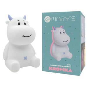 MARY’S LED silikonová noční lampička RGB - kravička, modrá obraz