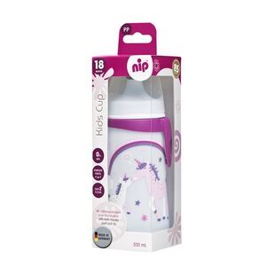 nip Kids cup láhev s pítkem PP, 330ml, holka obraz