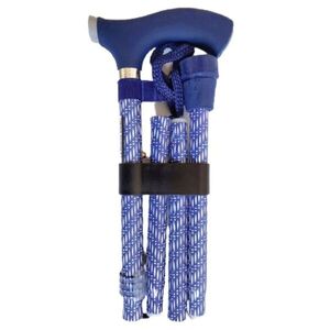 SUNDO Skládací podpůrná hůl se silikonovou rukojetí, 85 - 95 cm, modro - bílá obraz