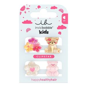 Invisibobble Clipstar Kids Bearly Bloomed dětské skřipečky 4 ks obraz