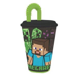 Stor Minecraft 430 ml plastový kelímek s brčkem 1 ks obraz
