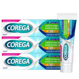 Corega Svěží Extra silný fixační krém 3x40 g obraz