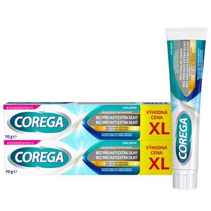Corega Bez příchuti extra silný fixační krém 2x70 g obraz