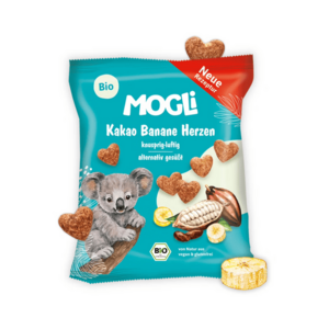 MOGLi BIO Křupavá kakaová srdíčka s banánem 30 g obraz