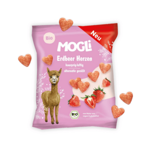 MOGLi BIO Jahodová křupavá srdíčka 30 g obraz