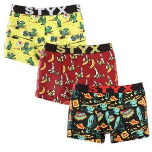 Styx 3PACK pánské boxerky art sportovní guma vícebarevné (3G13198) M obraz
