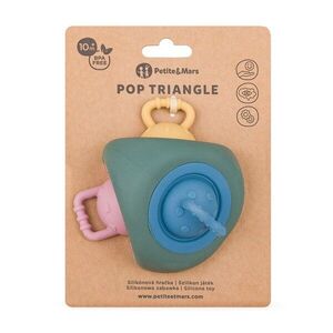 Petite&Mars Hračka silikonová Pop Up Triangle Misty Green 10m+ obraz