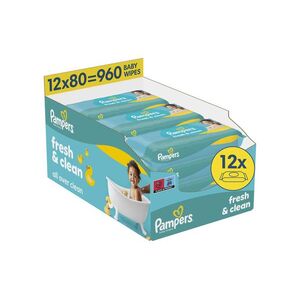 Pampers Fresh Clean dětské čisticí ubrousky 12x80 ks obraz