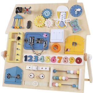 2Kids Toys Montessori Activity board Senzorická deska Domeček obraz