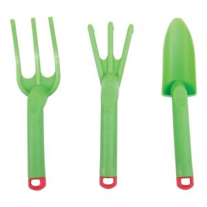 Bigjigs Toys Zahradní set nářadí plastový zelený 3ks obraz