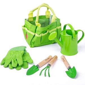 Bigjigs Toys Zahradní set nářadí v plátěné tašce zelený obraz
