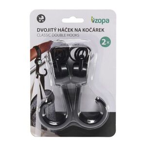 Zopa Dvojitý háček na kočárek 2 ks, Black obraz