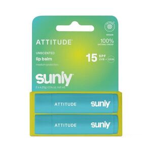 ATTITUDE Sunly Minerální balzám na rty - SPF 15 bez vůně 2x4, 25 g duopack obraz