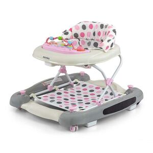 Milly Mally Dětské chodítko Patrol Plus 2v1 se světly a zvuky – Dots pink, grey obraz