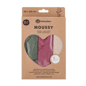 Petite&Mars Sada plen bambusová mušelínová Moussy 68 x 68 cm Botanic Tones 3 ks obraz