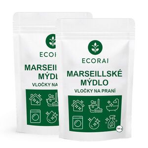 Ecorai Marseillské mýdlo, vločky na praní, originál 2x 700 g, výhodné balení obraz