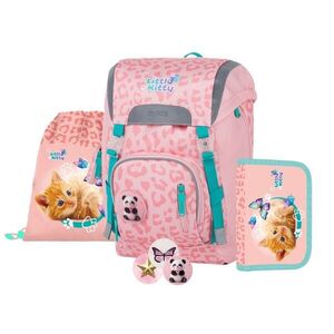 Oxybag OXY SKY - školní set Kočka 4 ks: batoh, penál, sáček, placky batoh, penál, sáček obraz