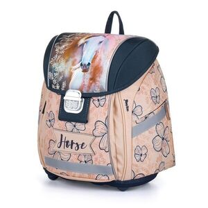 Oxybag Školní batoh PREMIUM LIGHT kůň, béžovo-modrý obraz