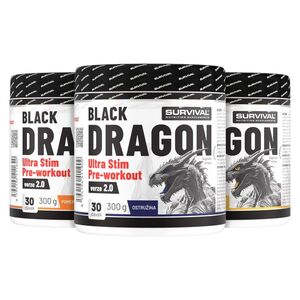Survival Black Dragon Ultra Stim Pre-workout 2+1 ZDARMA (pomeranč+energy drink+ostružina) obraz