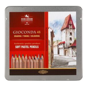 KOH-I-NOOR GIOCONDA 8829/48 - prašné křídy v tužce v laku v plechovém pouzdře - 48 ks obraz