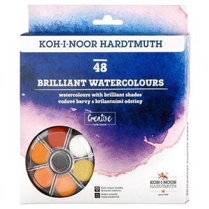 KOH-I-NOOR 174507/4 - sada brilantních vodových barev 22, 5 mm - 48 ks obraz