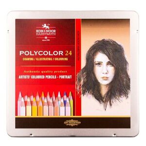 KOH-I-NOOR POLYCOLOR 3824/24 - umělecké pastelky portrét v plechovém pouzdře - 24 ks obraz