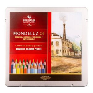 KOH-I-NOOR MONDELUZ 3724/24 - umělecké pastelky krajina v plechovém pouzdře - 24 ks obraz