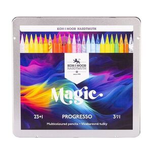 KOH-I-NOOR PROGRESSO MAGIC 8774/24 - pastelky v laku v plechovém pouzdře - 24 ks obraz
