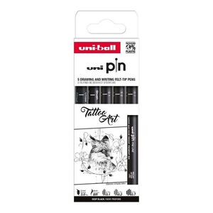 UNI PIN Drawing - Tatto Art, sada linerů černá - 5 ks obraz