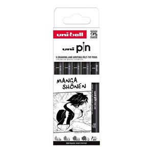 UNI PIN Drawing - Manga Shonen, sada linerů černá - 5 ks obraz