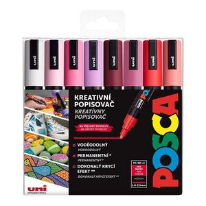 Posca Sada akrylových popisovačů - PC-5M, LOVE, 1, 8 - 2, 5 mm, mix teplých tónů (8 ks) obraz