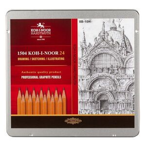KOH-I-NOOR 1504/24 - souprava grafitových tužek 8B-2H - 24 ks obraz