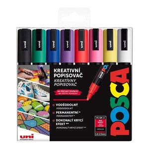 Posca Sada akrylových popisovačů - PC-5M, 1, 8 - 2, 5 mm, základní barvy (8 ks) obraz