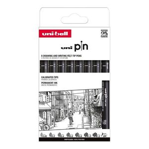 UNI PIN Classic, sada linerů černá - 8 ks obraz