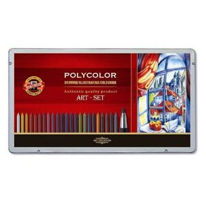 KOH-I-NOOR POLYCOLOR 3896/32 - pastelové kreslířská sada v plechovém pouzdře - 32 ks obraz