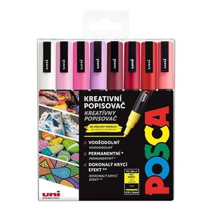 Posca Sada akrylových popisovačů - PC-5M, LOVE, 0, 9 - 1, 3 mm, mix teplých tónů (8 ks) obraz