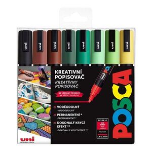 Posca Sada akrylových popisovačů - PC-5M, EARTH, 1, 8 - 2, 5 mm mix zemitých tónů (8 ks) obraz