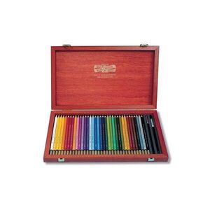 KOH-I-NOOR MONDELUZ 3795/36 - akvarelové pastelky v dřevěné kazetě - 36 ks obraz