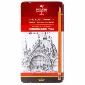 KOH-I-NOOR 1502/12 - souprava grafitových tužek ART, 8B-2H - 12 ks obraz