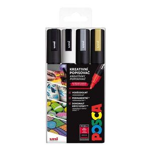 Posca Sada akrylových popisovačů - PC-5M, 1, 8 - 2, 5 mm, mix barev (4 ks) obraz