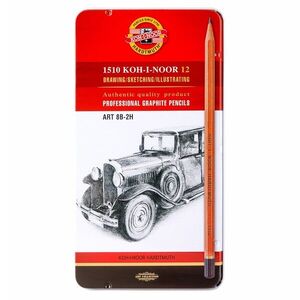 KOH-I-NOOR 1512/12 - souprava grafitových tužek 8B-2H - 12 ks obraz