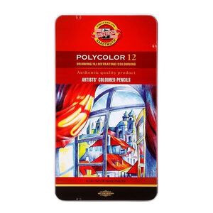 KOH-I-NOOR POLYCOLOR 3822/12 - umělecké pastelky v plechovém pouzdře - 12 ks obraz