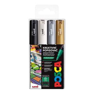 Posca Sada akrylových popisovačů - PC-1M, 0, 7 - 1 mm, mix barev (4 ks) obraz