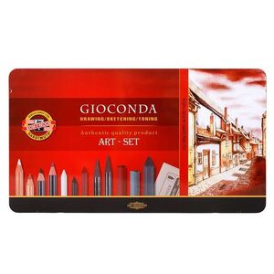 KOH-I-NOOR GIOCONDA 8891 - kreslířská sada pro suchou kresbu v plechovém pouzdře - 39 ks obraz