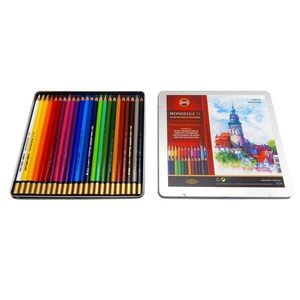 KOH-I-NOOR MONDELUZ 3724/24 - akvarelové pastelky Český Krumlov v plech. pouzdře - 24 ks obraz