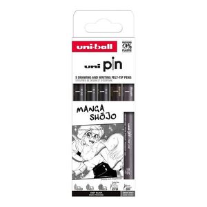 UNI PIN Drawing - Manga Shojo, sada linerů mix barev - 5 ks obraz
