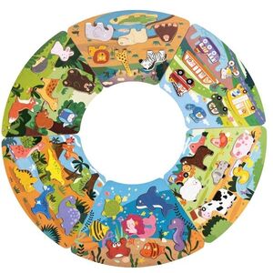 2Kids Toys Dřevěné puzzle, Kruh propojitelné 6 v 1, 42 dílků obraz
